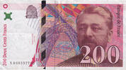 France 200 Francs Eiffel, N.040, Fayette:75.3a, KM:159b -