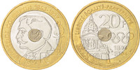 France 20 Francs Coin, Pierre de Coubertin, Tri-Metallic -