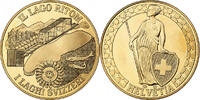 Switzerland Medaille Il Lago Ritom, I Laghi Svizzeri, Copper-Nickel Gilt -