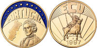 Portugal Medaille Ecu Europa, Copper Gilt -