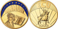 Denmark Medal Ecu Europa, Copper Gilt -