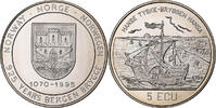 Denmark 5 Ecu 925 Years Bergen Brygge, Copper-nickel -