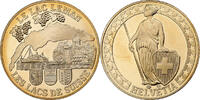 Switzerland Medal Le Lac Léman, Copper-Nickel Gilt -