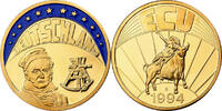 Germany Medal Ecu Europa, Copper Gilt -