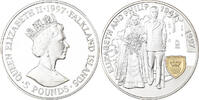 Falkland Islands 5 Pounds Elizabeth II, Silver -