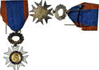 France Medaille Education Civique, Excellent Quality, Silvered bronze, 37 -