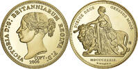 United Kingdom Medaille 5 Pounds Una et le Lion, Copper Gilt, COPY -