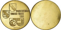 Switzerland Medaille Partnerschaft Triberg-Thann, Gilt Metal, Huguenin -