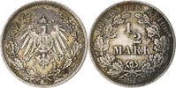 German Empire 1/2 Mark Muldenhütten, Silver, KM:17 -