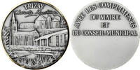 France Medaille Ville de Trizay, Charente Maritime, Silvered Metal, J. Balme -