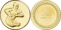France Medaille Le Lutteur, Gilt Bronze -