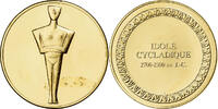 France Medaille Idole Cycladique, Gilt Bronze -