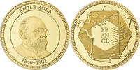 France Medaille Emile Zola, Copper Gilt -