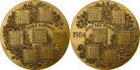 France Medaille Calendrier, Nouvelle Année, Fleurs, Bronze -
