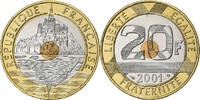France 20 Francs Mont Saint Michel, Paris, Série FDC.BU, Bi-Metallic -