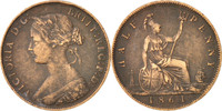 Great Britain 1/2 Penny Coin, Victoria, Bronze, KM:748.2 -