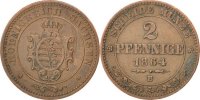 German States 2 Pfennig Coin, SAXONY-ALBERTINE, Johann, Dresde -