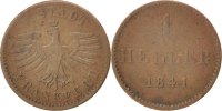 German States Heller Coin, FRANKFURT AM MAIN, Copper, KM:327 -