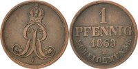 German States Pfennig Coin, HANNOVER, Georg V, Hannover -