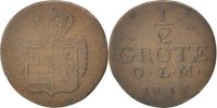 German States 1/2 Groten Coin, OLDENBURG, Peter Friedrich Ludwig -