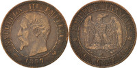 France 2 Centimes Coin, Napoleon III, Napoléon III, Lille -
