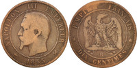 France 10 Centimes Coin, Napoleon III, Napoléon III, Rouen -