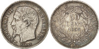 France 50 Centimes Coin, Napoleon III, Napoléon III, Paris -