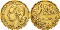 France 50 Francs Coin, Guiraud, Paris, Aluminum-Bronze -