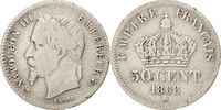 France 50 Centimes Coin, Napoleon III, Napoléon III, Strasbourg -