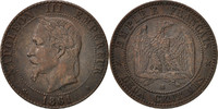France 2 Centimes Coin, Napoleon III, Napoléon III, Strasbourg -
