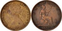 Great Britain Farthing Coin, Victoria, Bronze, KM:747.1 -