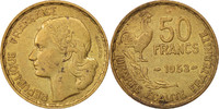 France 50 Francs Coin, Guiraud, Paris, Aluminum-Bronze -