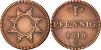 German States Pfennig Coin, FRANKFURT AM MAIN, Copper, KM:Tn7 -