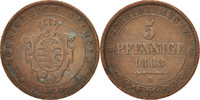 German States 5 Pfennig Coin, SAXONY-ALBERTINE, Johann -