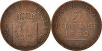 German States 3 Pfennig Coin, PRUSSIA, Friedrich Wilhelm IV, Berlin -