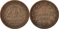 German States Kreuzer Coin, NASSAU, Adolph, Wiesbaden -