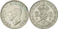 Great Britain Florin, Two Shillings Coin, George VI, Silver -
