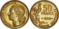 France 50 Francs Coin, Guiraud, Aluminum-Bronze, KM:918.1 -