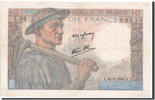 France 10 Francs Banknote, 10 F 1941-1949 ''Mineur'' -