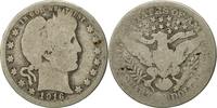 United States Quarter Coin, Barber Quarter, U.S. Mint, Philadelphia -