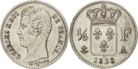 France 1/4 Franc Coin, Charles X, Paris, Silver, KM:722.1 -