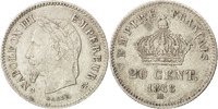 France 20 Centimes Coin, Napoleon III, Napoléon III, Strasbourg -