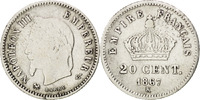 France 20 Centimes Coin, Napoleon III, Napoléon III, Bordeaux -