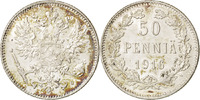 Finland 50 Penniä Coin, Nicholas II, Silver, KM:2.2 -