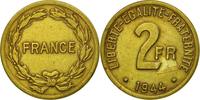 France 2 Francs Coin, France Libre, Philadelphia, Brass -