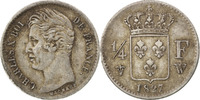 France 1/4 Franc Coin, Charles X, Lille, Silver, KM:722.12 -