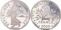 France 2 Francs Coin, Semeuse, Paris, Proof, Nickel, KM:942.2 -
