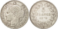 France 5 Francs Coin, Cérès, Bordeaux, Silver, KM:818.4 -