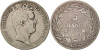 France 5 Francs Coin, Louis-Philippe, Bordeaux, Silver -