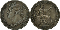 Great Britain Farthing Coin, George IV, Copper, KM:677 -